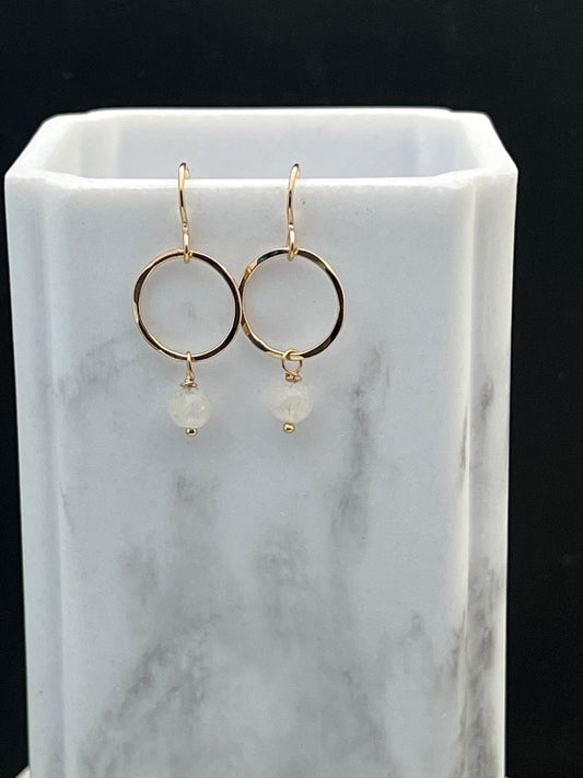 14 Karate gold and moonstone earrings