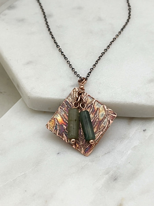 Aventurine and copper necklace