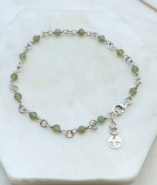Sterling silver and aventurine