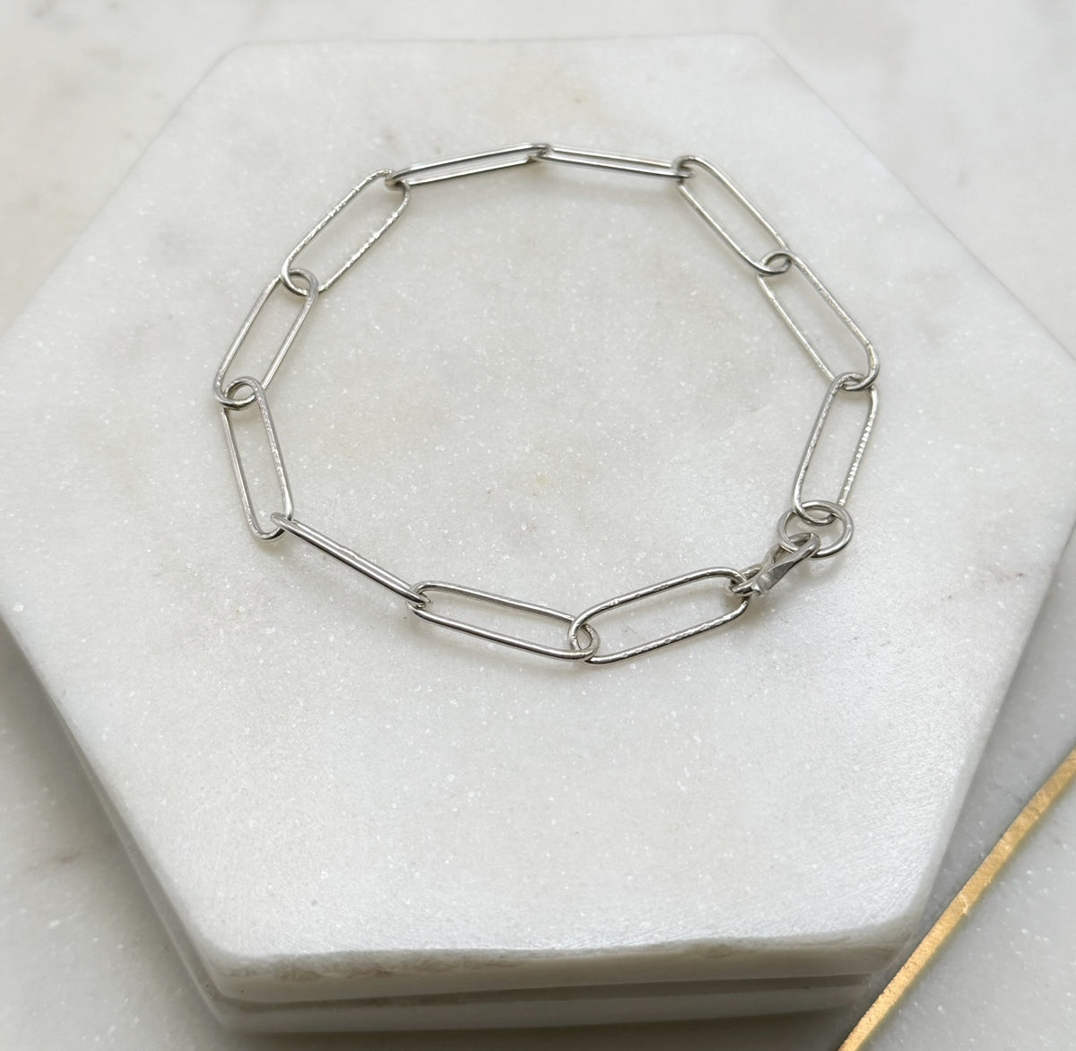 Handmade Sterling Silver Paperclip Link Bracelet