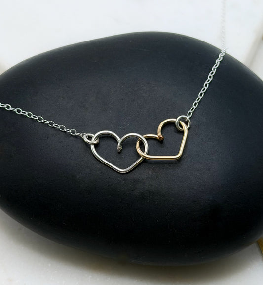 Mixed Metal Heart Necklace