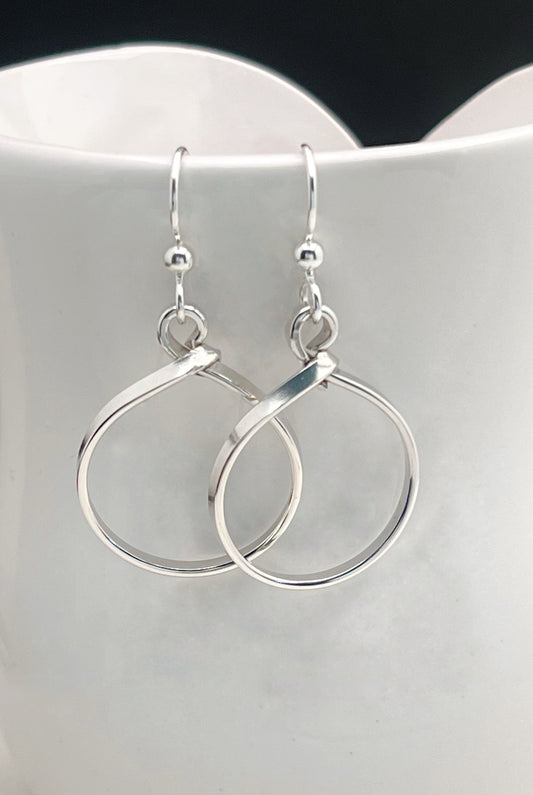 Hand-Forged Small Sterling Hoop Earrings