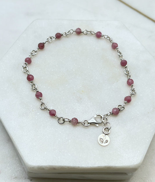 Sterling silver and pink tourmaline