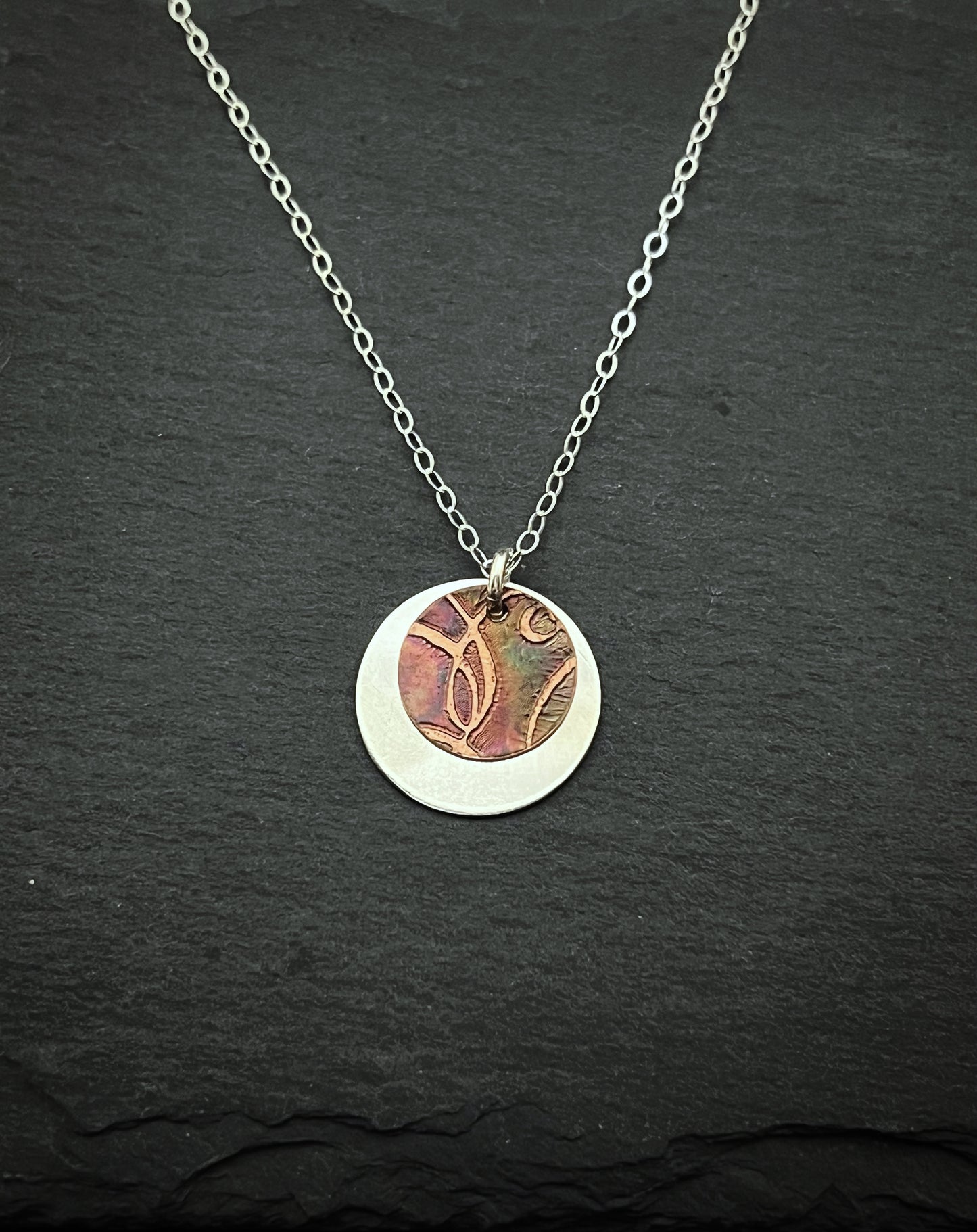 Mixed metal sterling and copper necklace