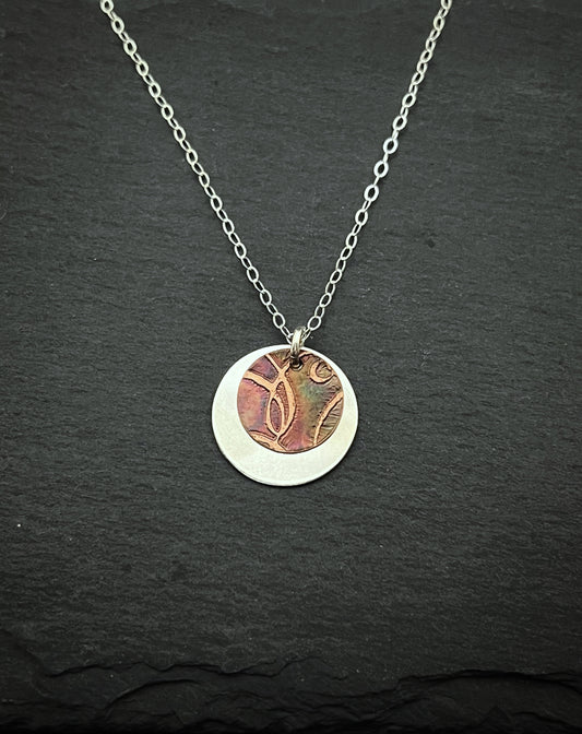 Mixed metal sterling and copper necklace