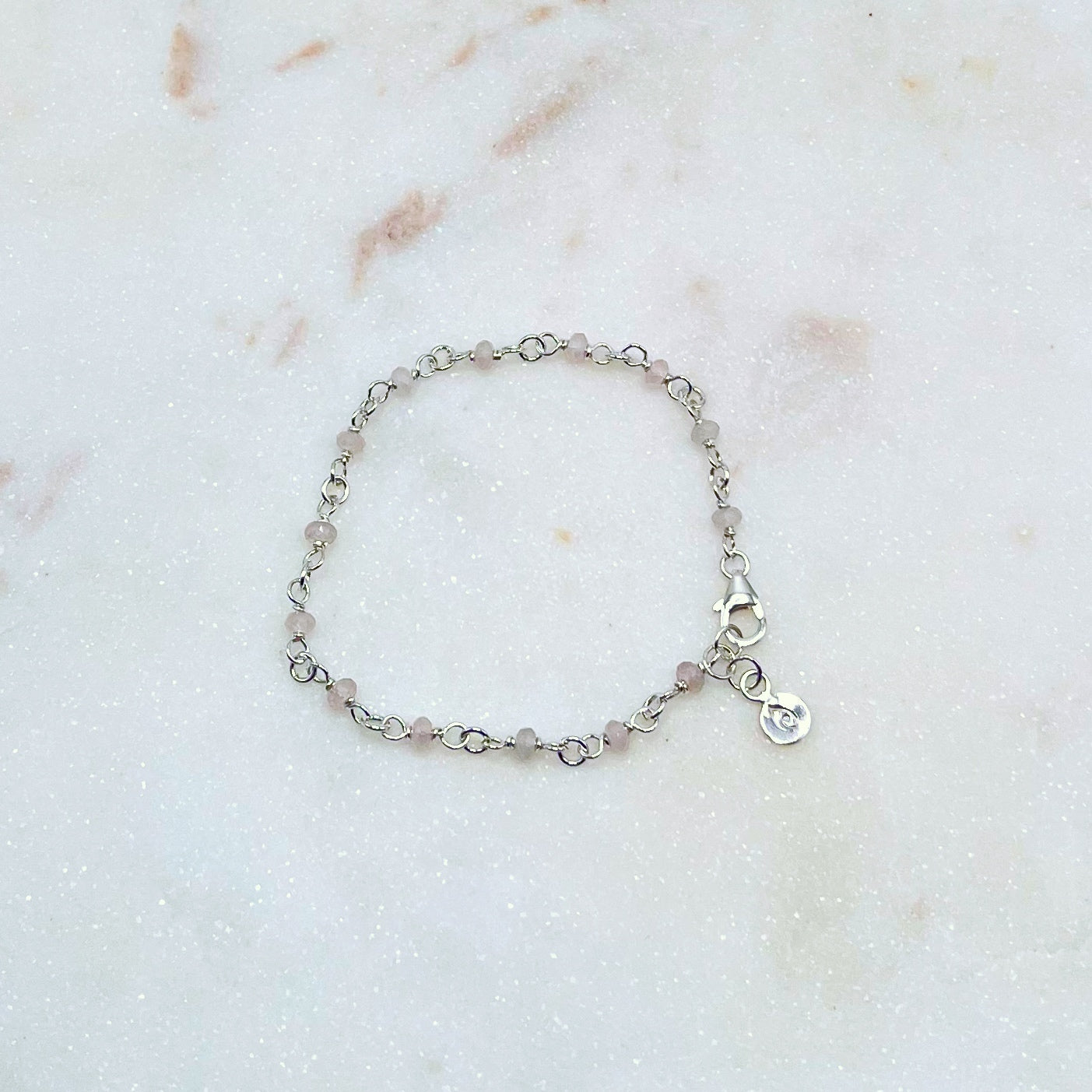 Sterling silver and rose quartz