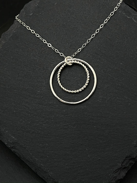 Forged sterling silver necklace