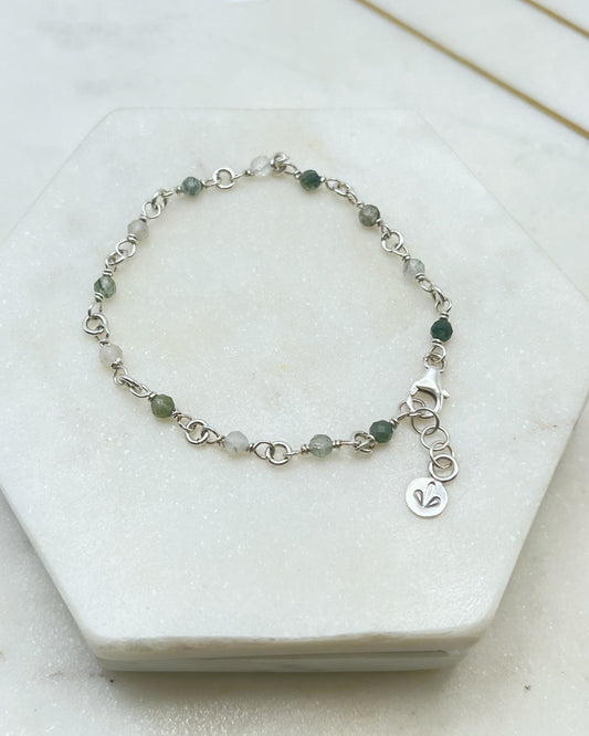 Sterling silver and green tourmaline