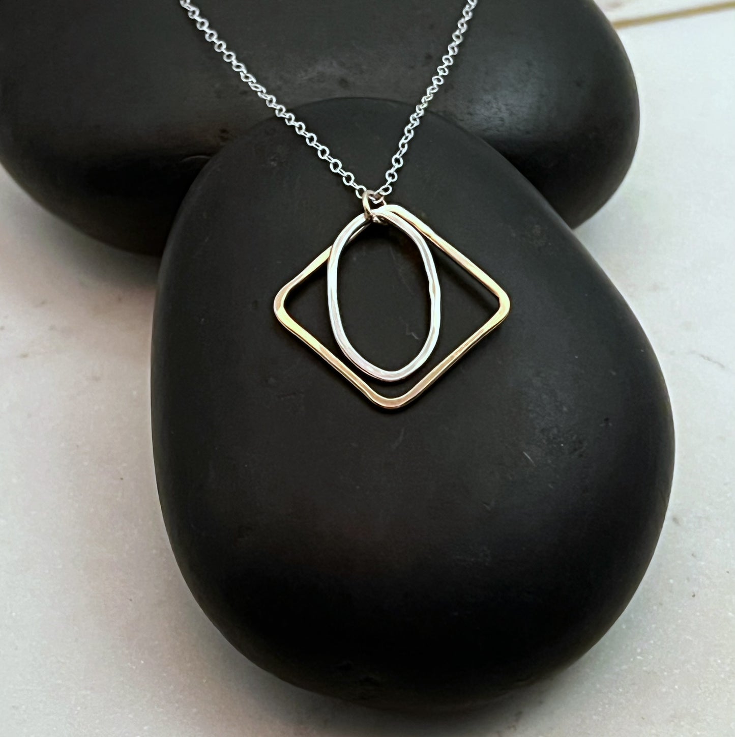 Mixed Metal Geometric Necklace