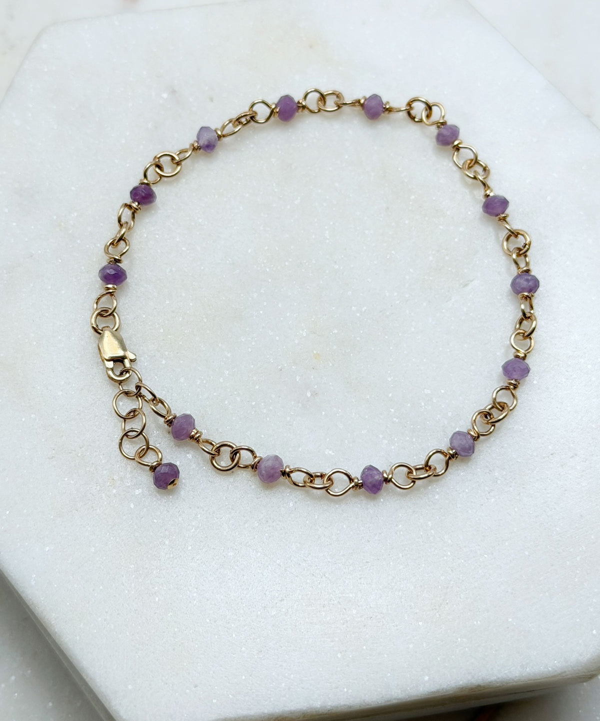 Amethyst & 14K Gold Fill Bracelet