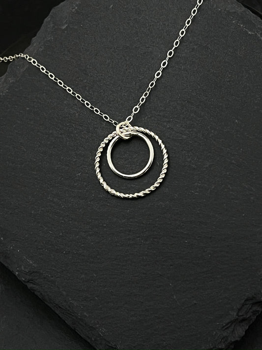 Forged sterling silver necklace