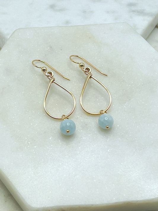 14 Karate gold and aquamarine earrings