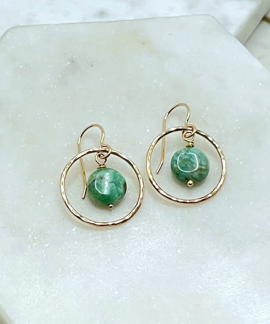 14 Karate gold and amazonite earrings