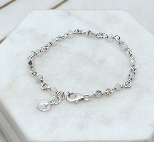 Sterling silver and rainbow moonstone