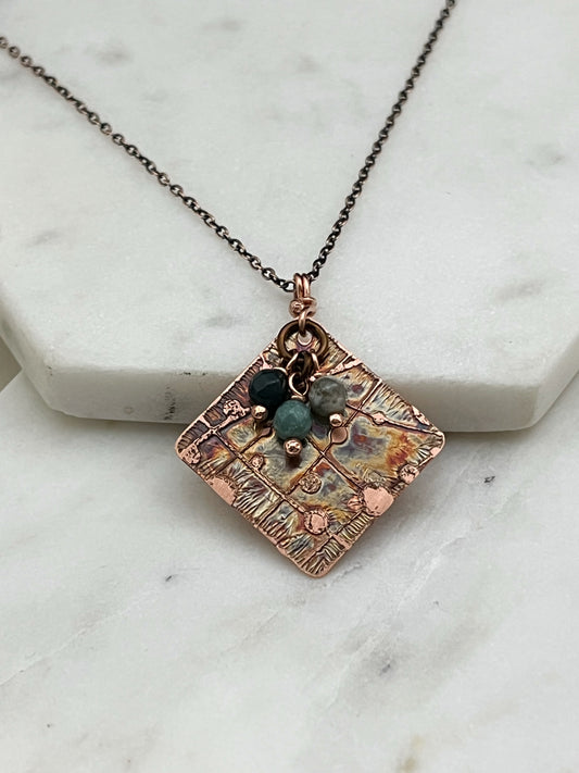 India Agate and copper necklace