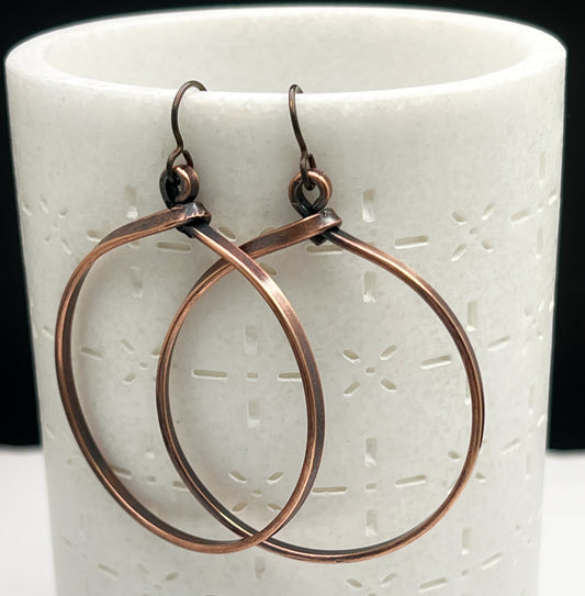 X-Large copper hoop earrings