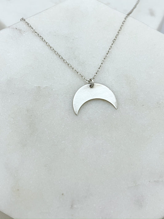 Sterling silver moon necklace
