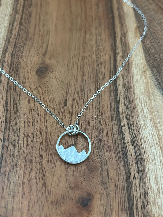 Sterling silver mountain necklace