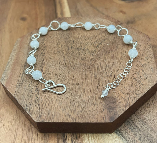 Sterling silver and moonstone bracelet