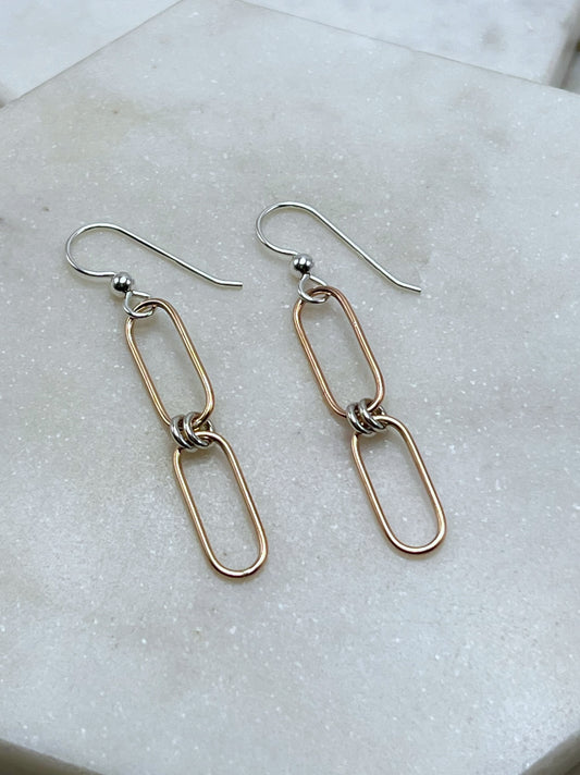 Sterling silver and gold earrings