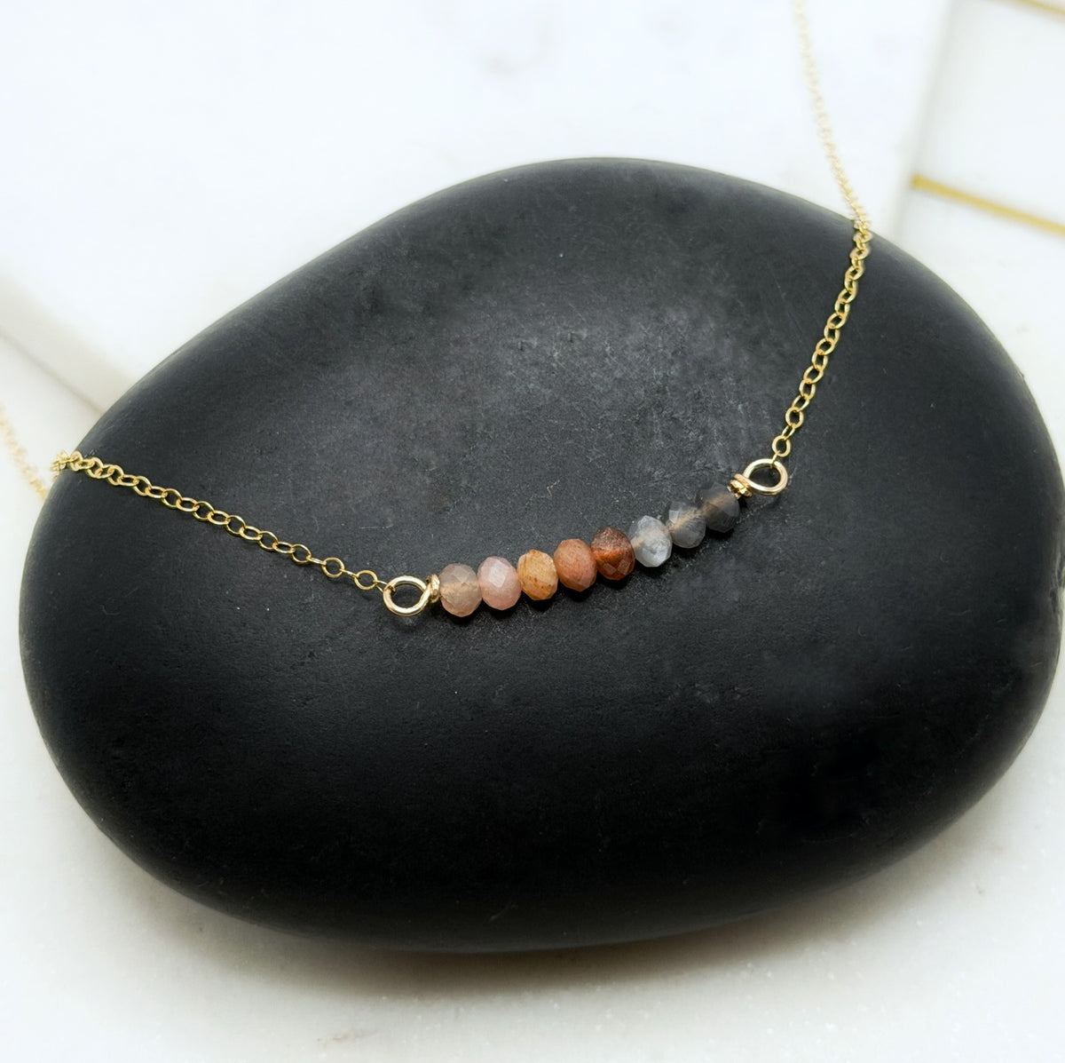 Tourmaline and 14K gold-fill necklace