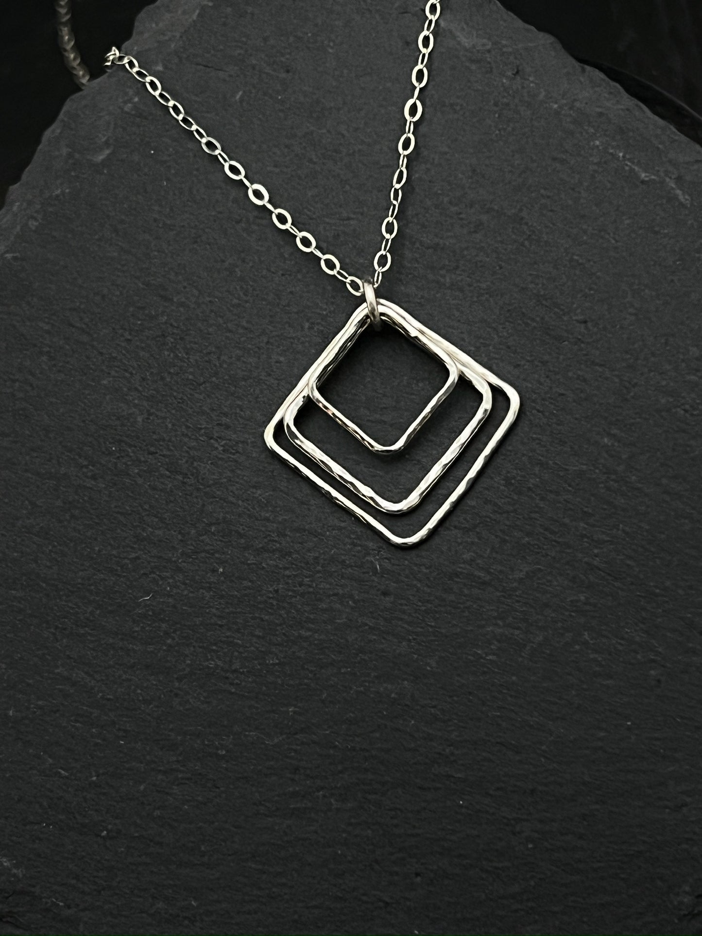 Forged sterling silver necklace