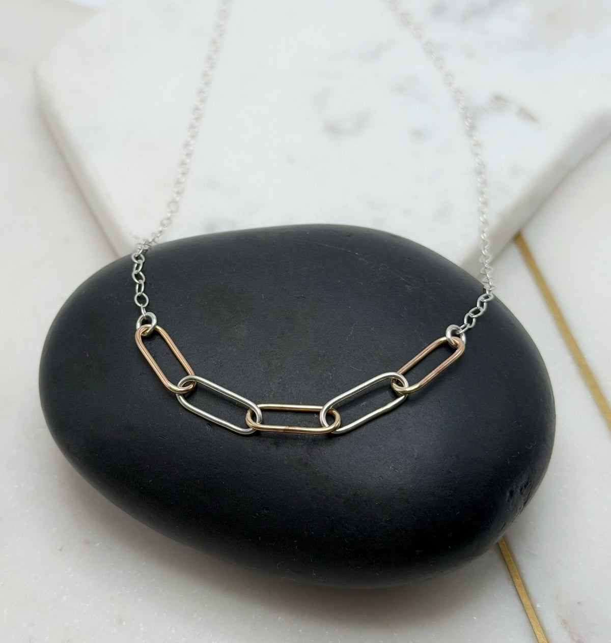 Mixed Metal Link Necklace
