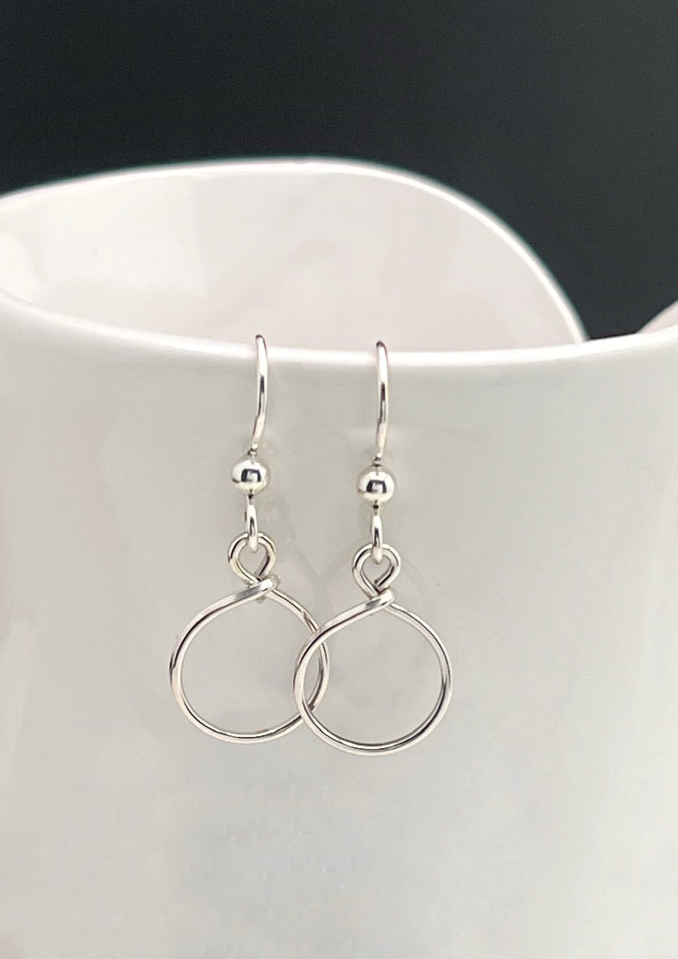 Hand-Forged Tiny Sterling Hoop Earrings