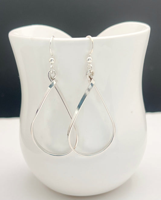 Handmade Sterling Silver Teardrop Earrings – Large