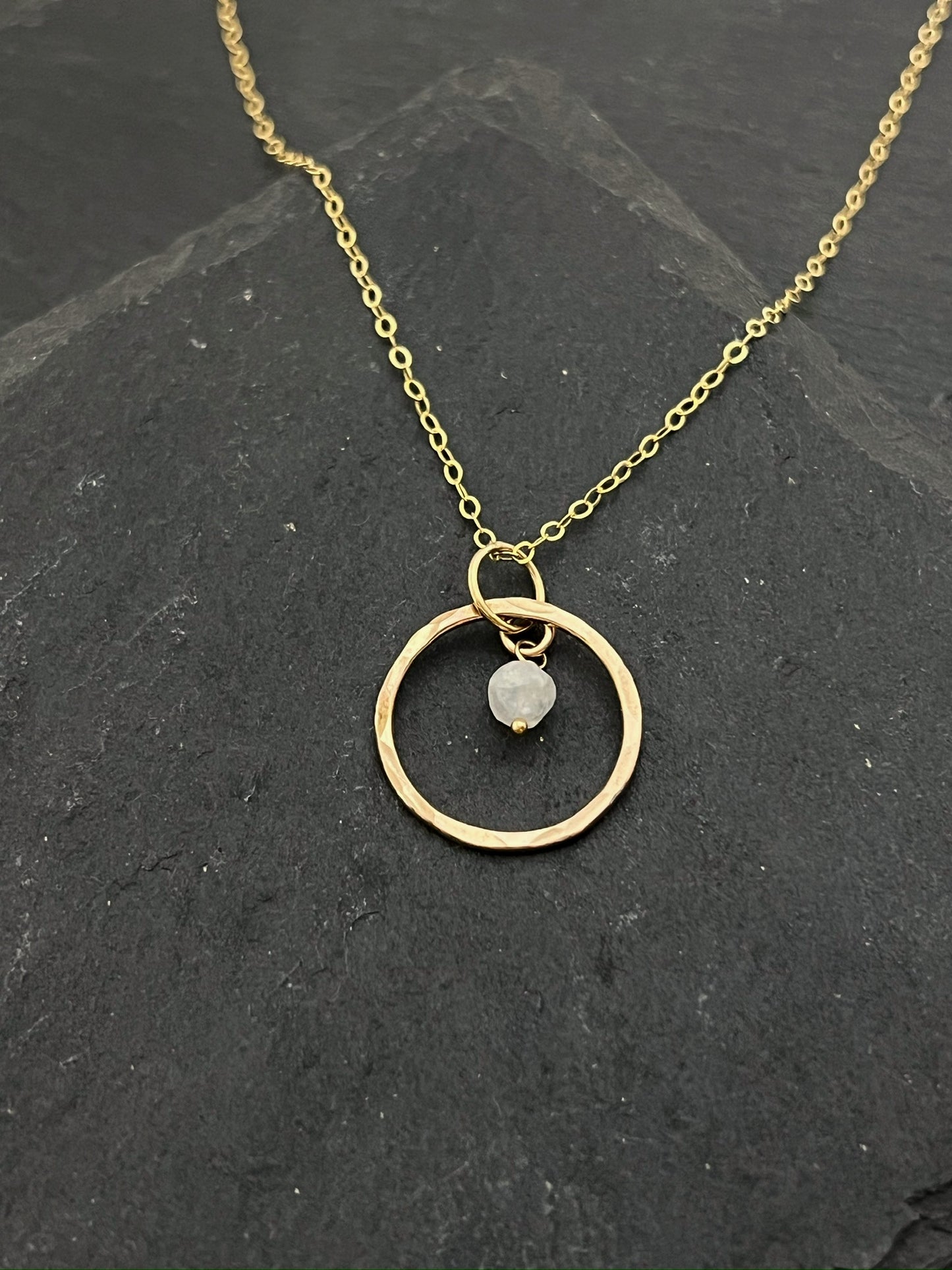 14K Gold and moonstone necklace