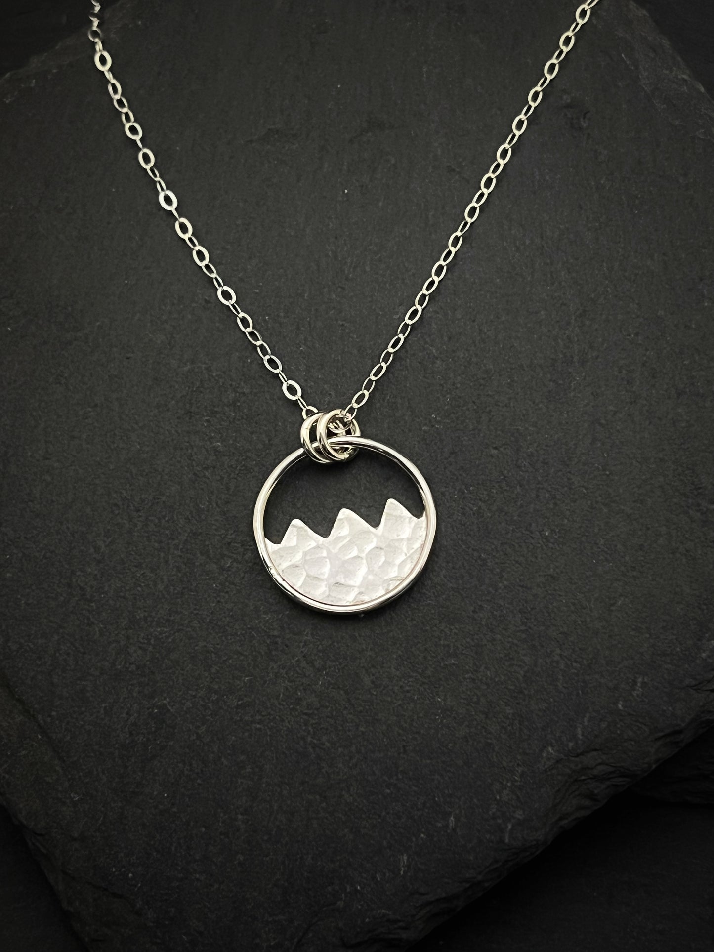 Sterling silver mountain necklace