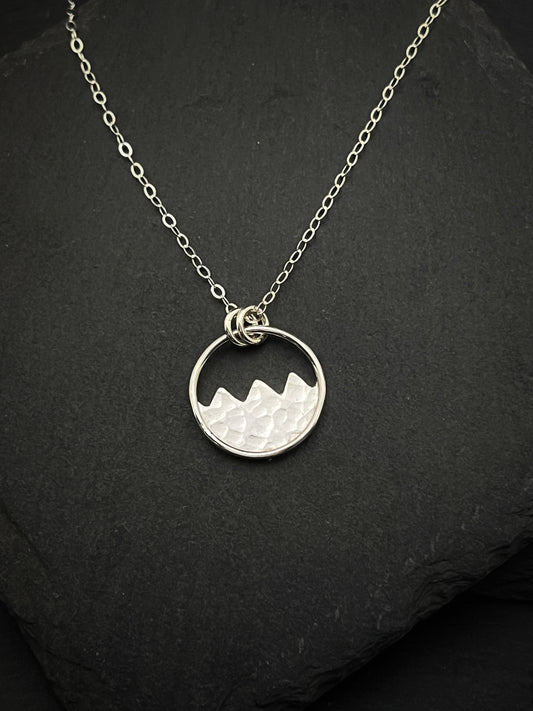 Sterling silver mountain necklace