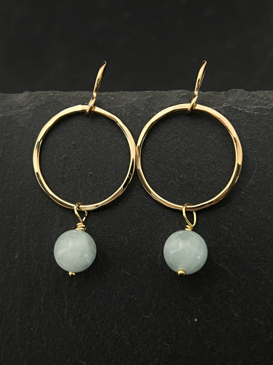 14 Karate gold and aquamarine earrings