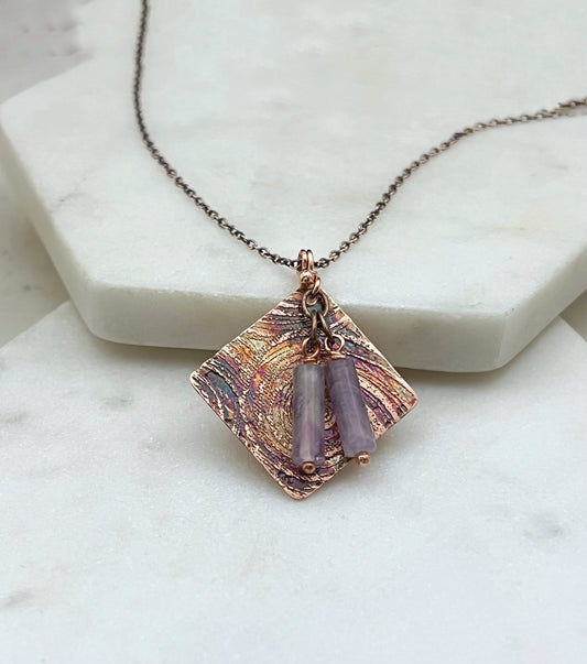 Amethyst and copper necklace