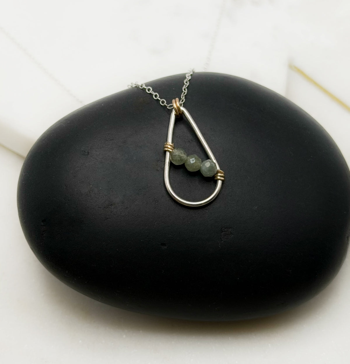 Aventurine Mixed Metal Necklace