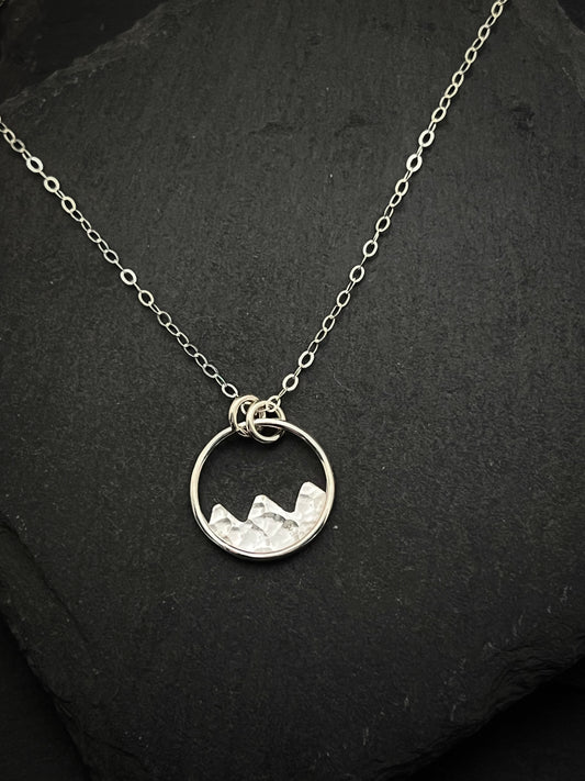 Sterling silver mountain necklace