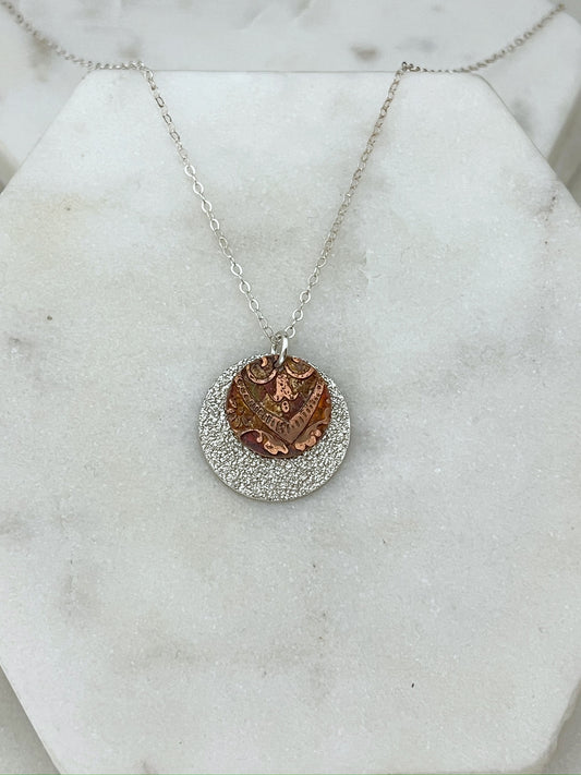 Mixed metal sterling and copper necklace