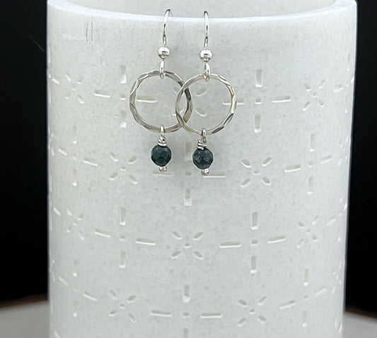 Sterling silver hoop earrings with India Agate gemstones