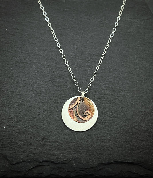 Mixed metal sterling and copper necklace