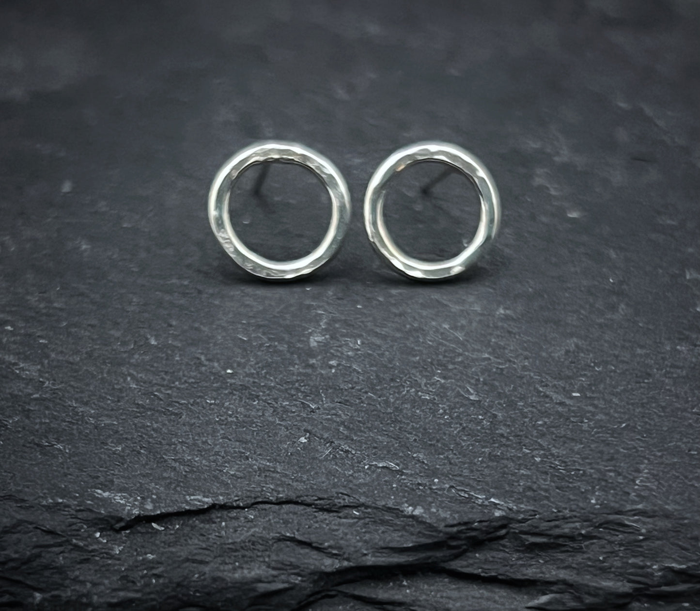 Handmade Sterling Silver Open Circle Stud Earrings