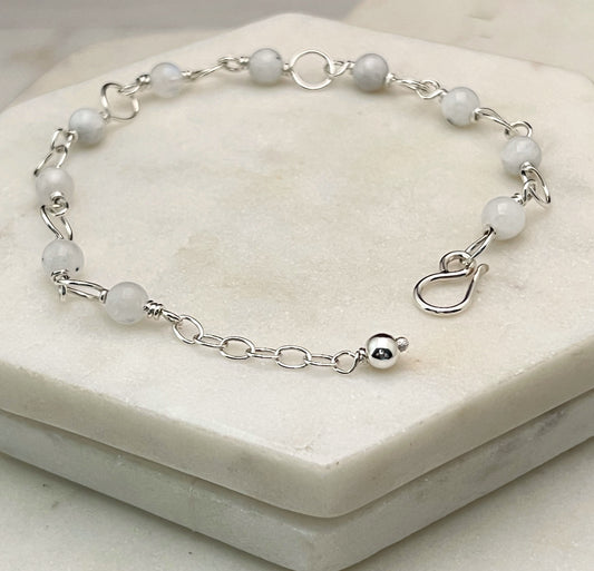 Sterling silver and moonstone bracelet