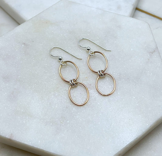 Sterling silver and gold earrings