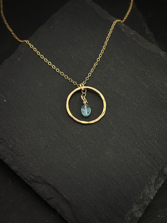 14K Gold and apatite necklace