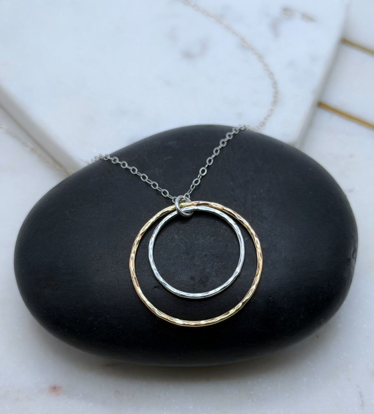Mixed Metal Circle Necklace