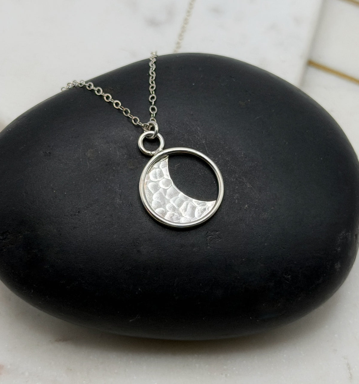 Sterling silver crescent moon necklace