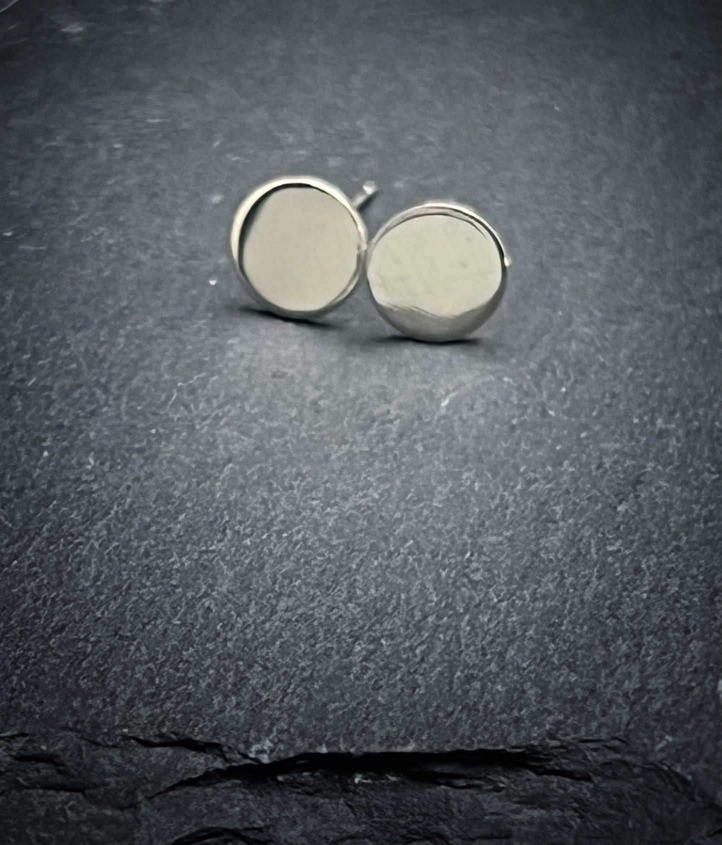 Small sterling silver textured stud earrings
