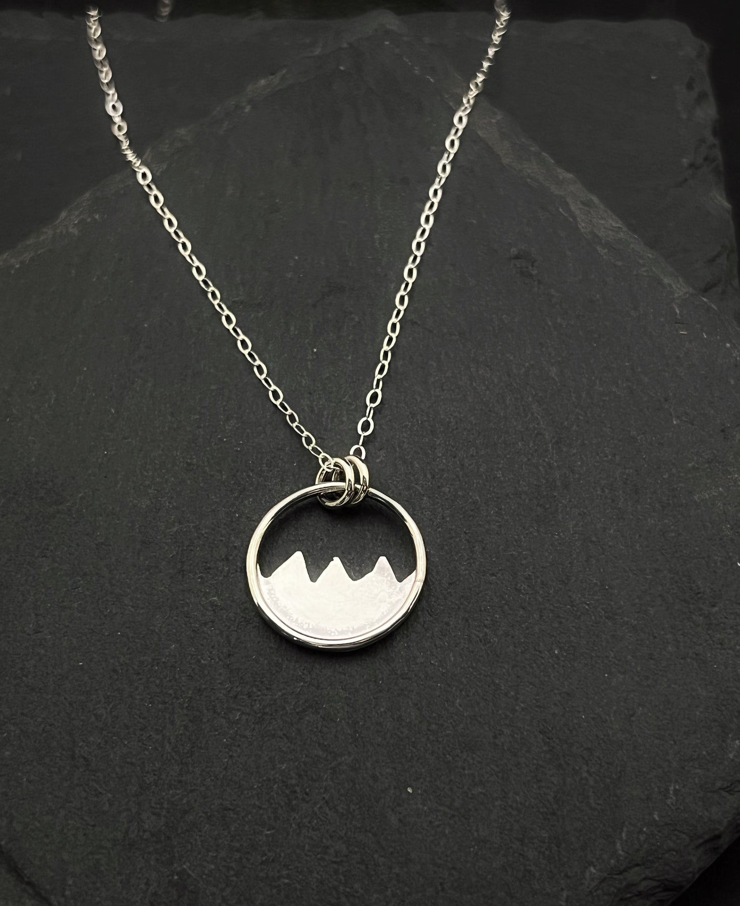 Sterling silver mountain necklace