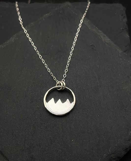 Sterling silver mountain necklace