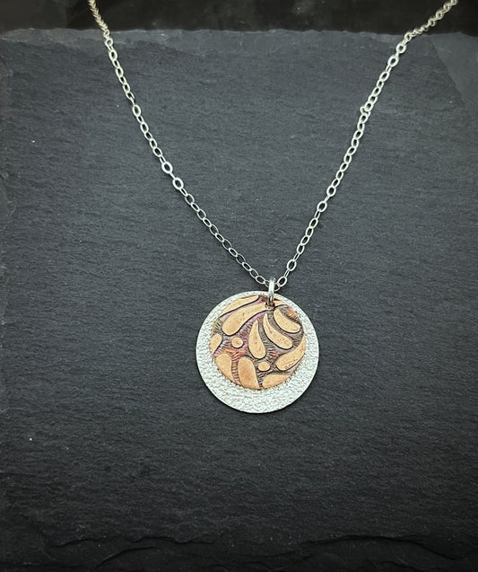 Mixed metal sterling and copper necklace
