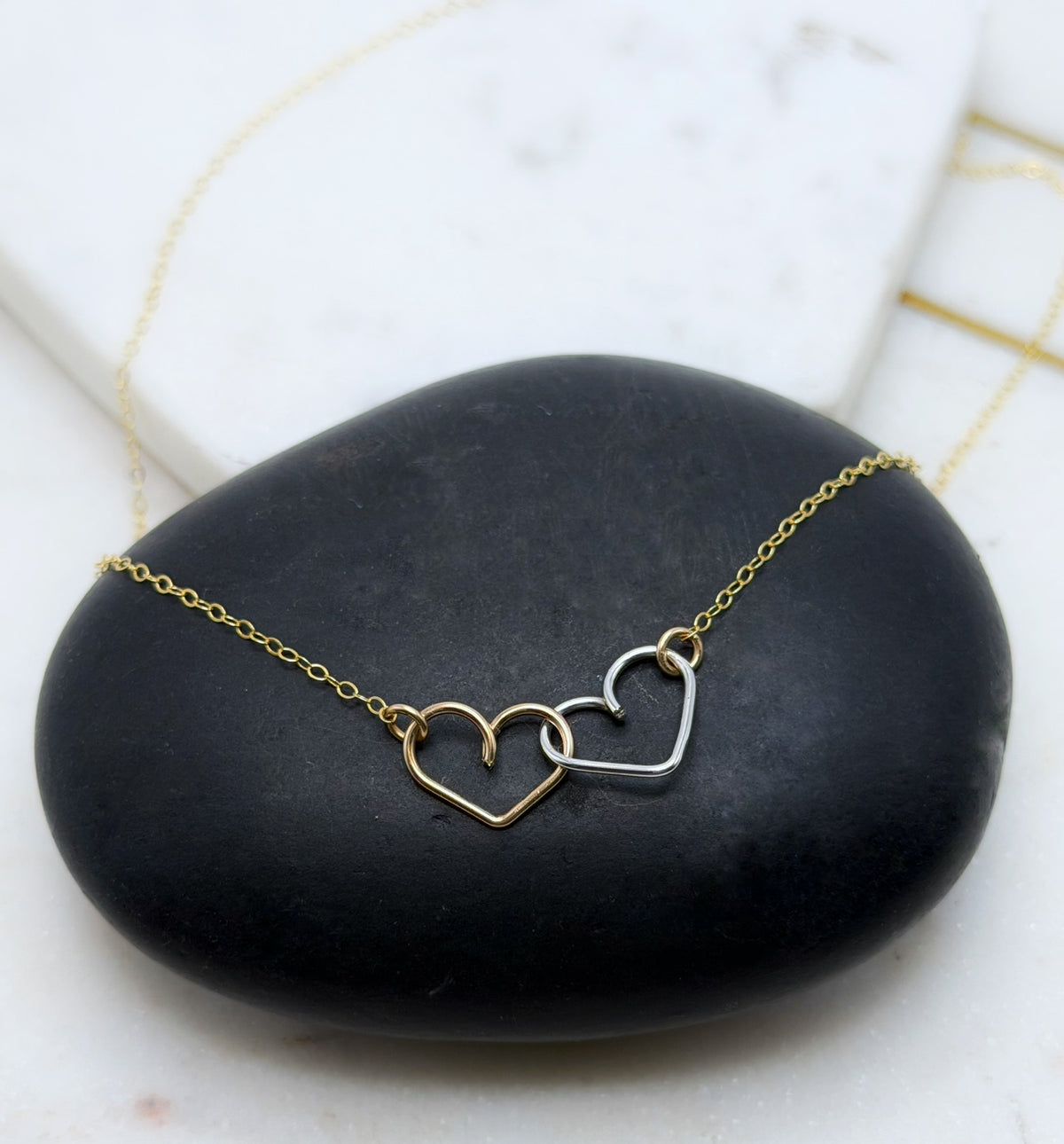 Mixed Metal Heart Necklace